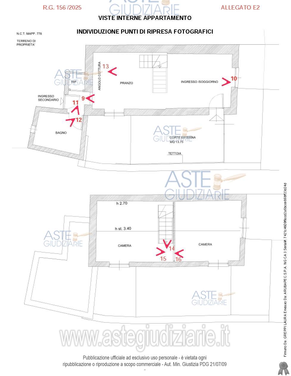 Planimetria del bene