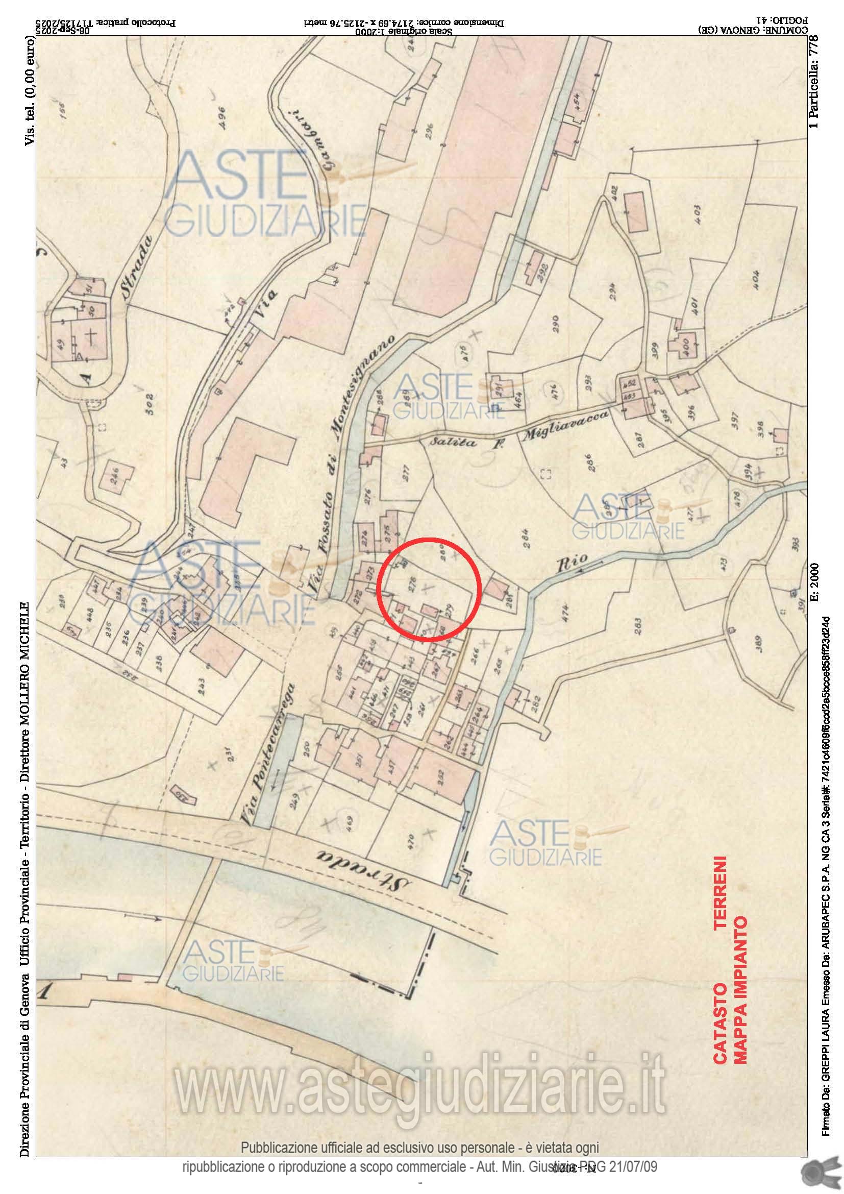 Planimetria del bene