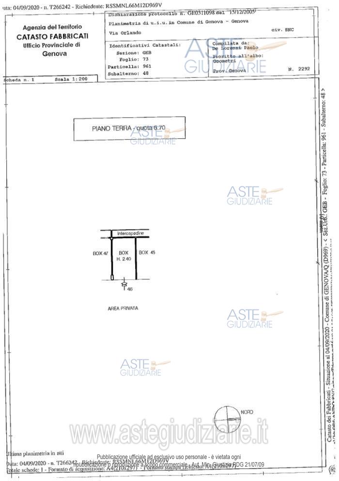 Planimetria del bene