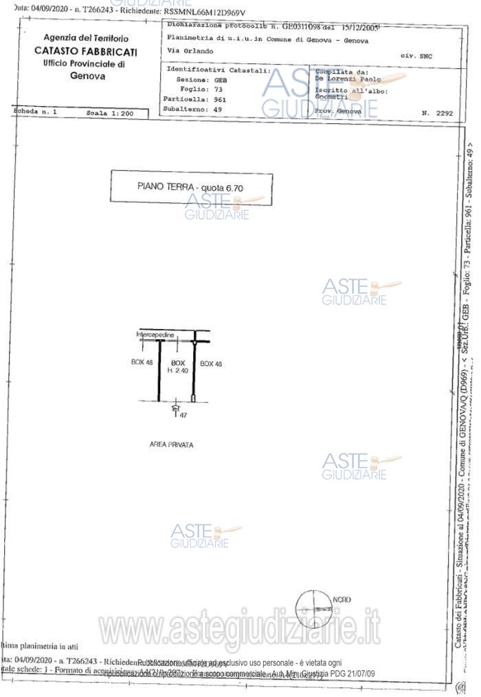 Planimetria del bene