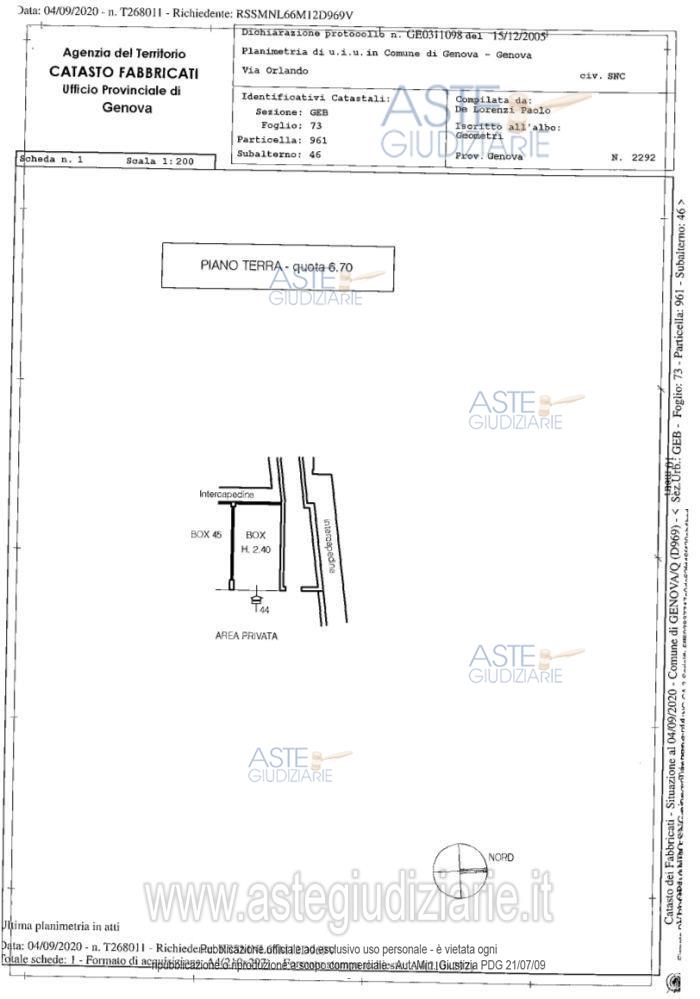Planimetria del bene