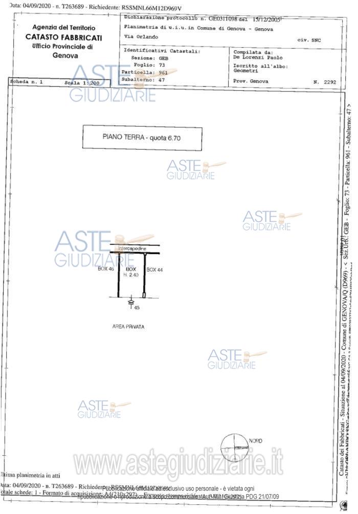 Planimetria del bene