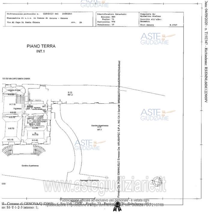 Planimetria del bene