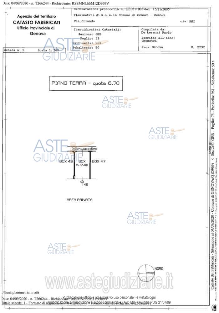 Planimetria del bene