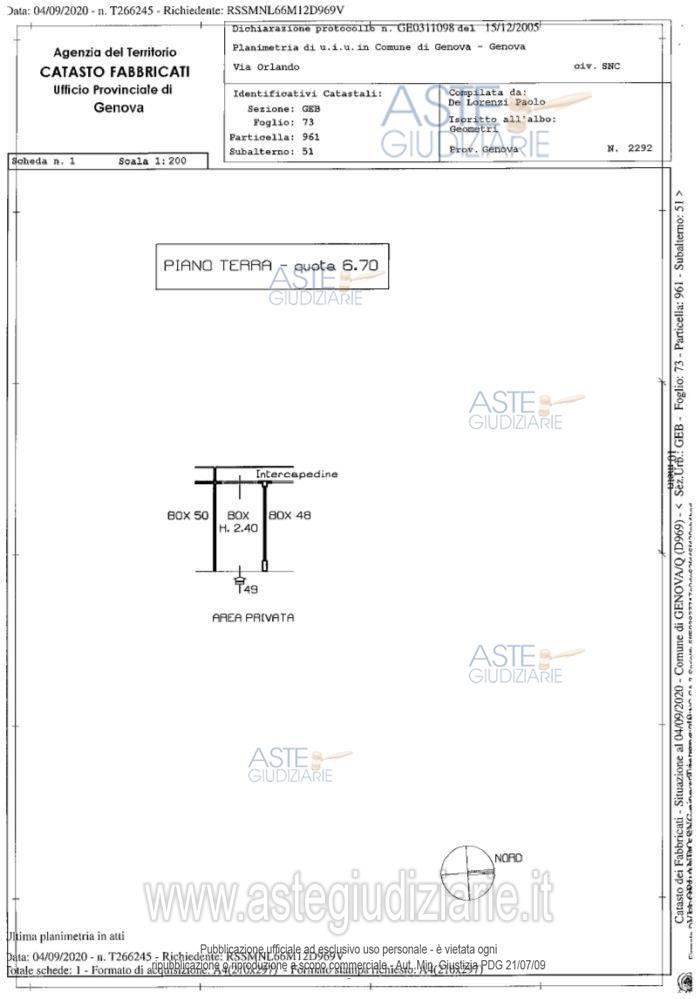 Planimetria del bene