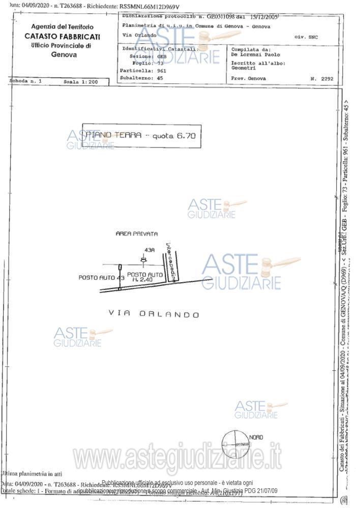 Planimetria del bene