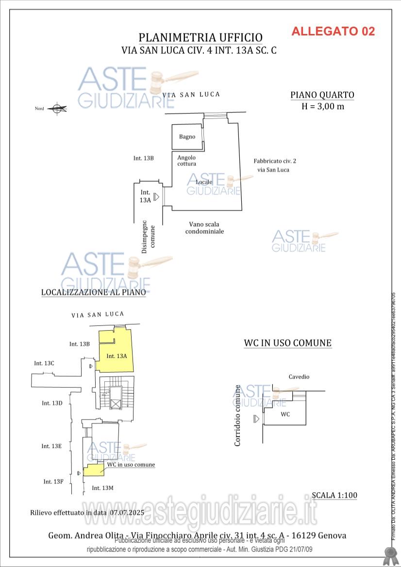 Planimetria del bene