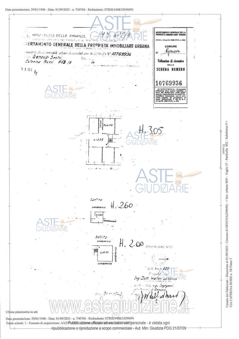 Planimetria del bene