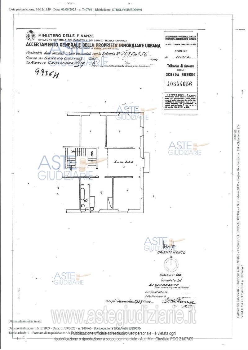 Planimetria del bene