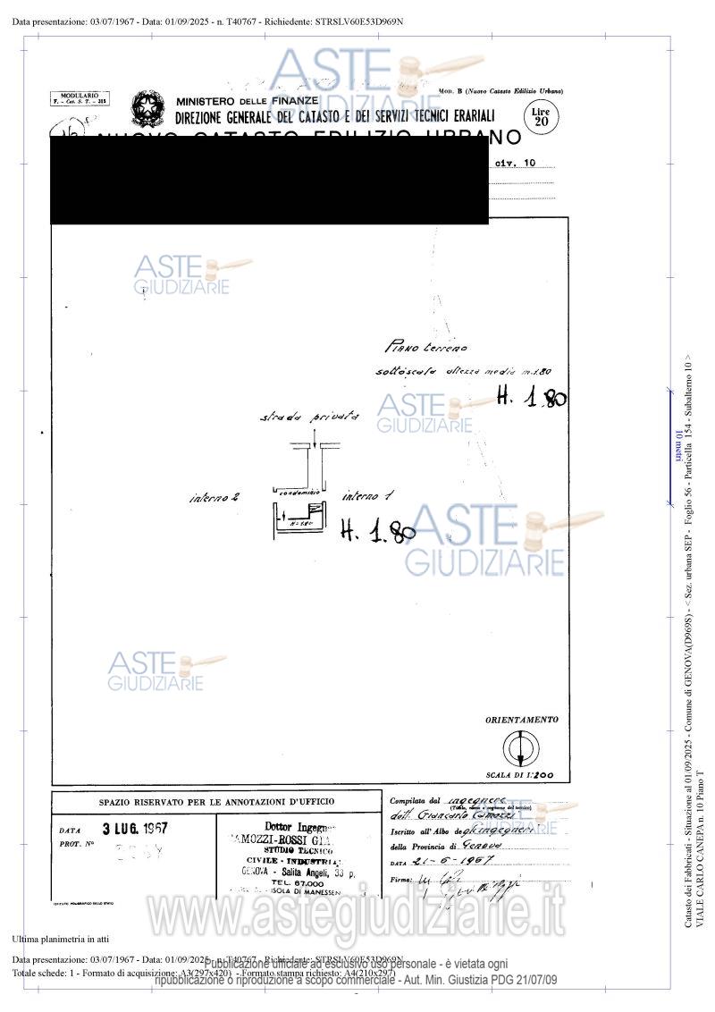 Planimetria del bene