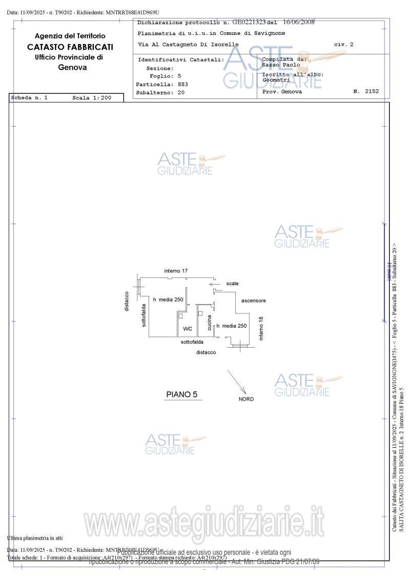 Planimetria del bene