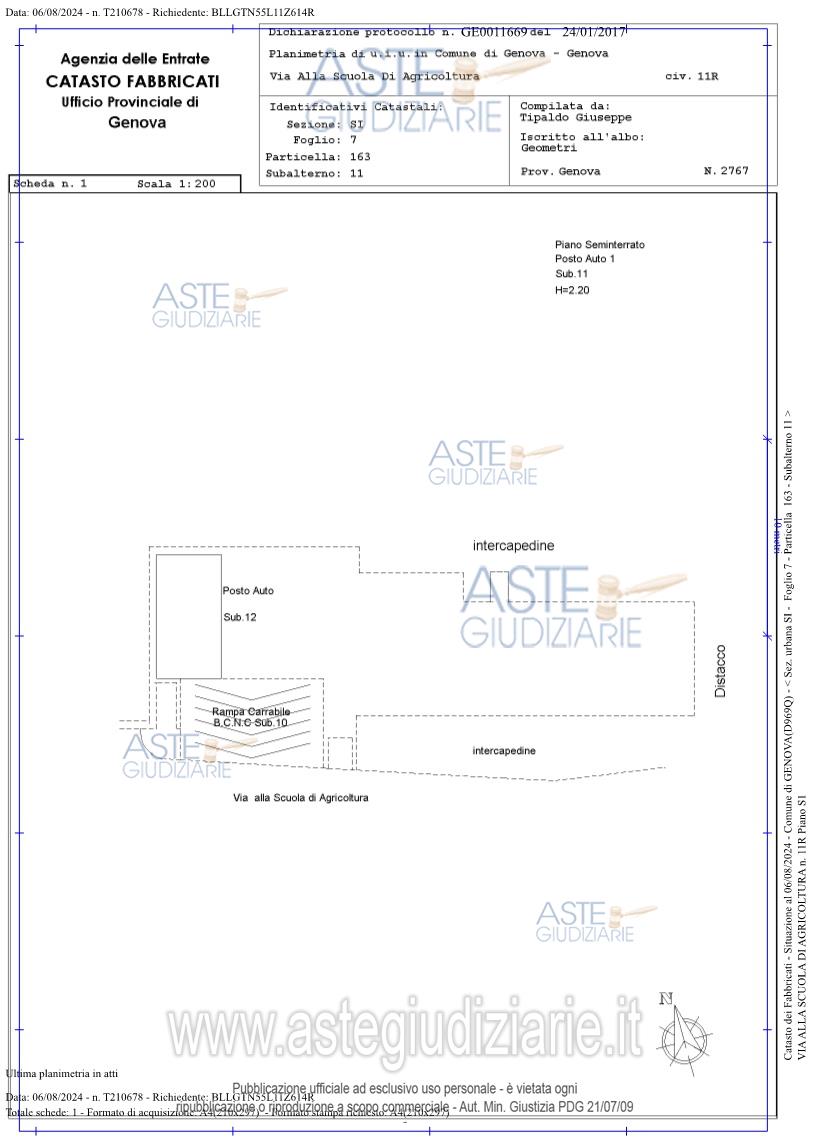Planimetria del bene