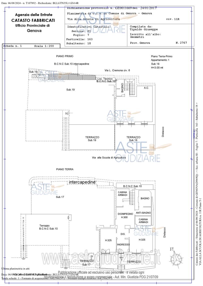 Planimetria del bene