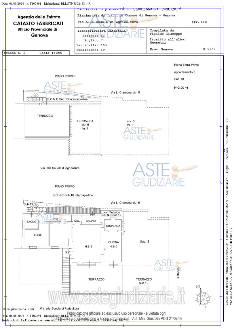 Planimetria del bene