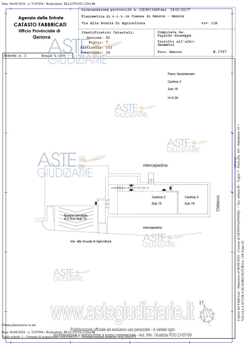 Planimetria del bene