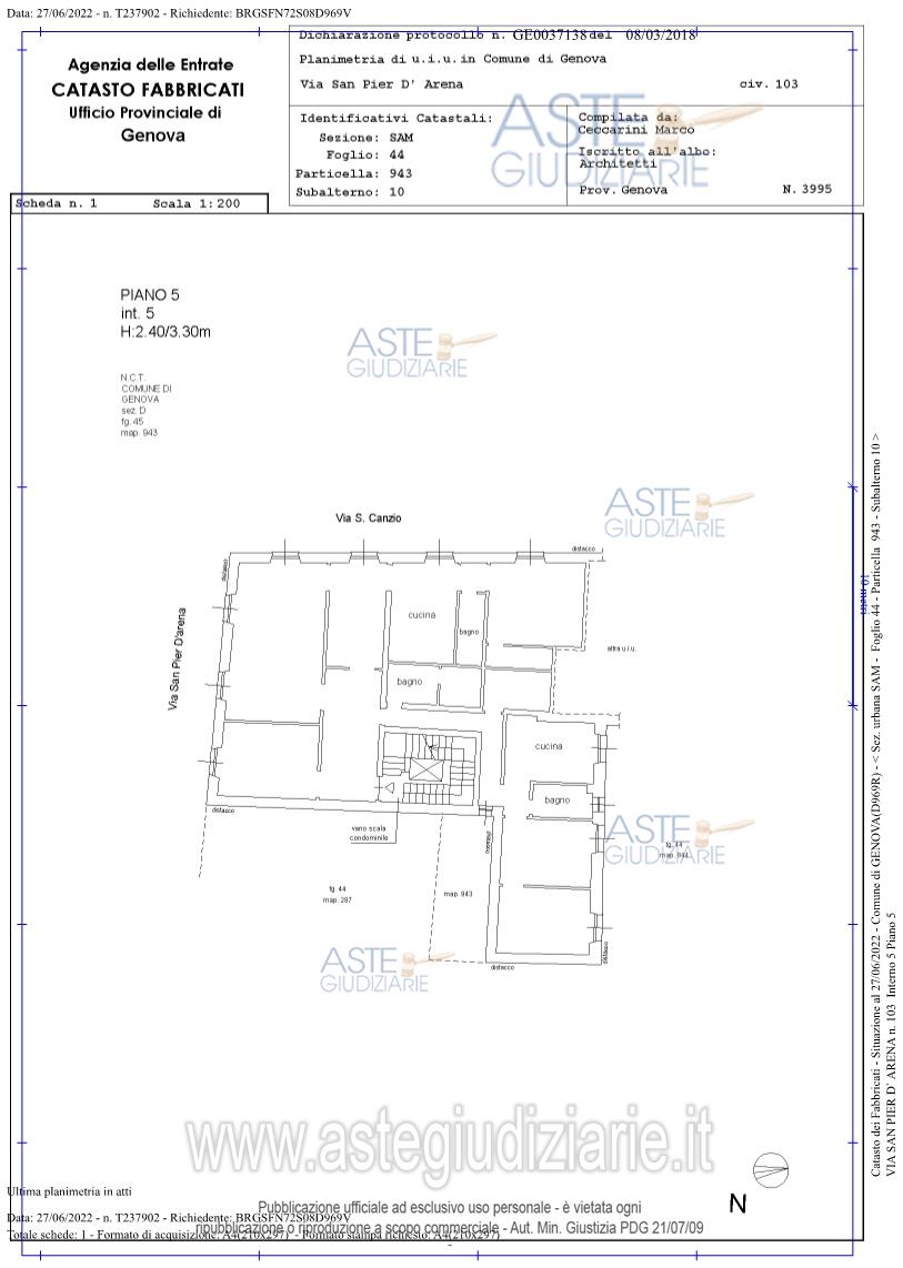 Planimetria del bene