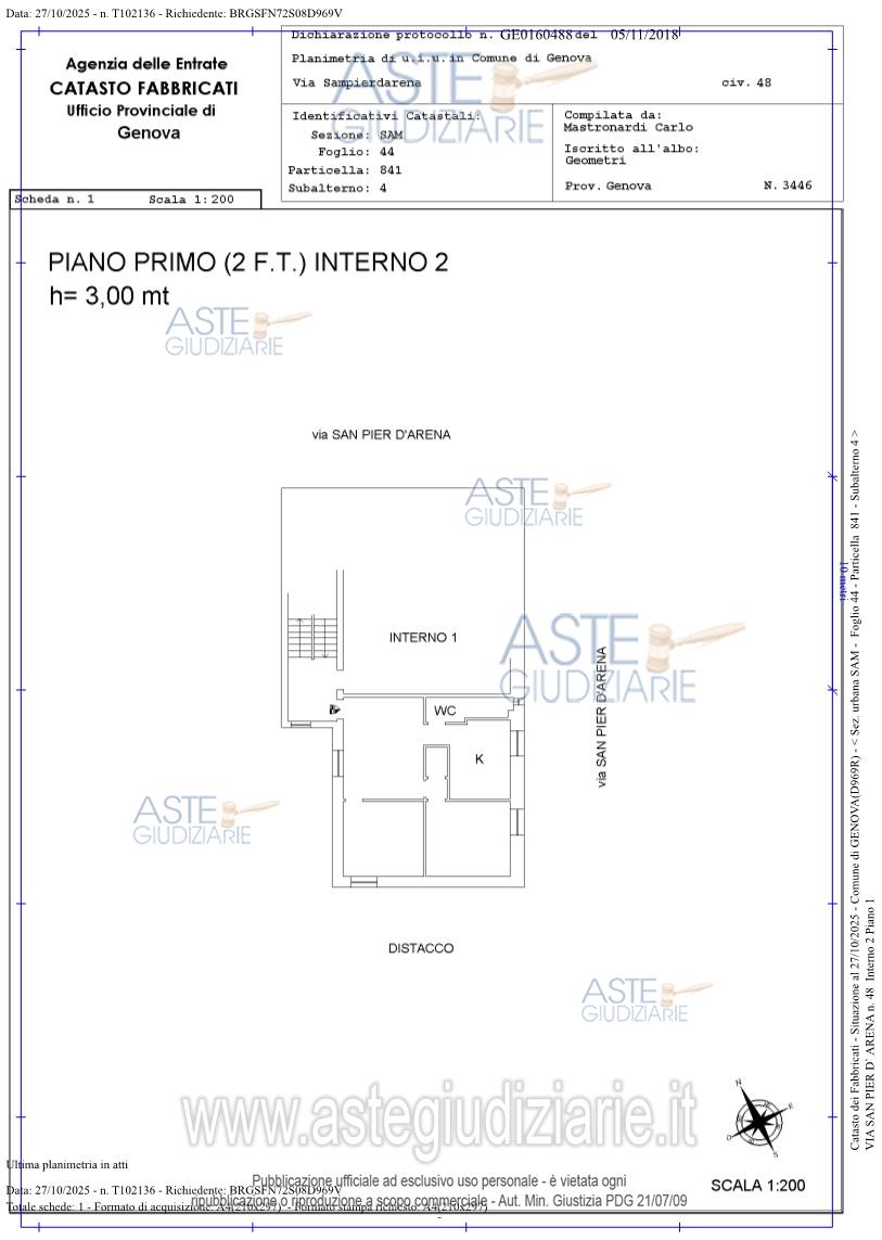 Planimetria del bene