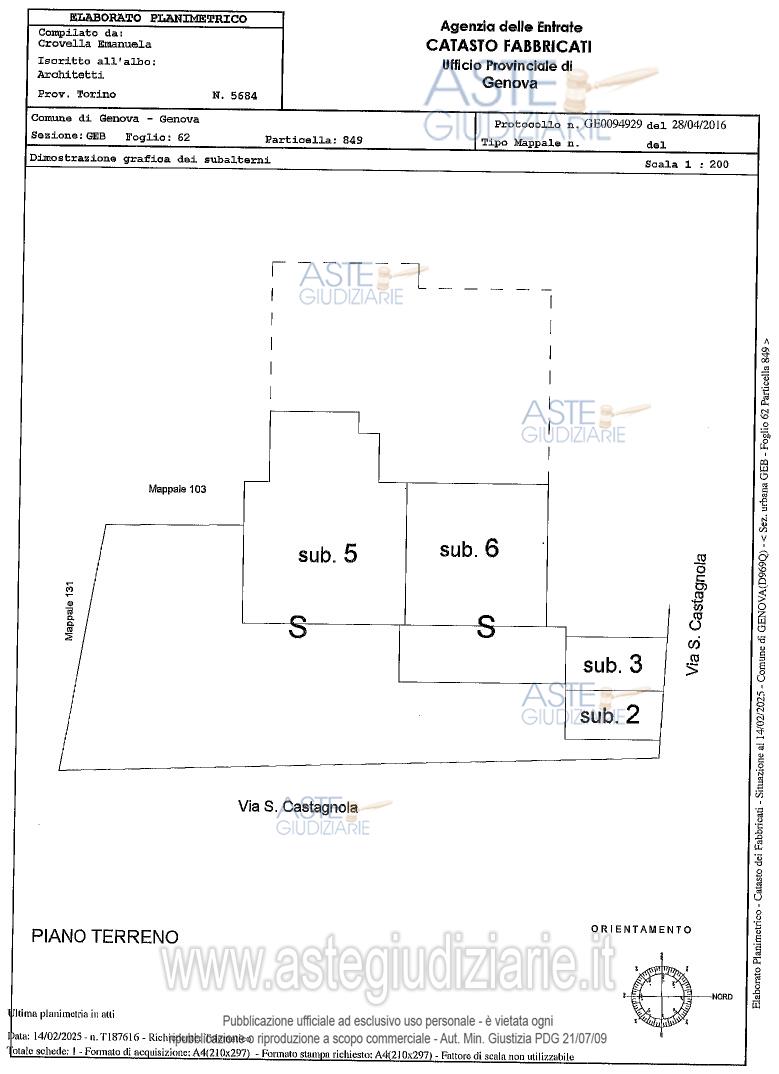 Planimetria del bene