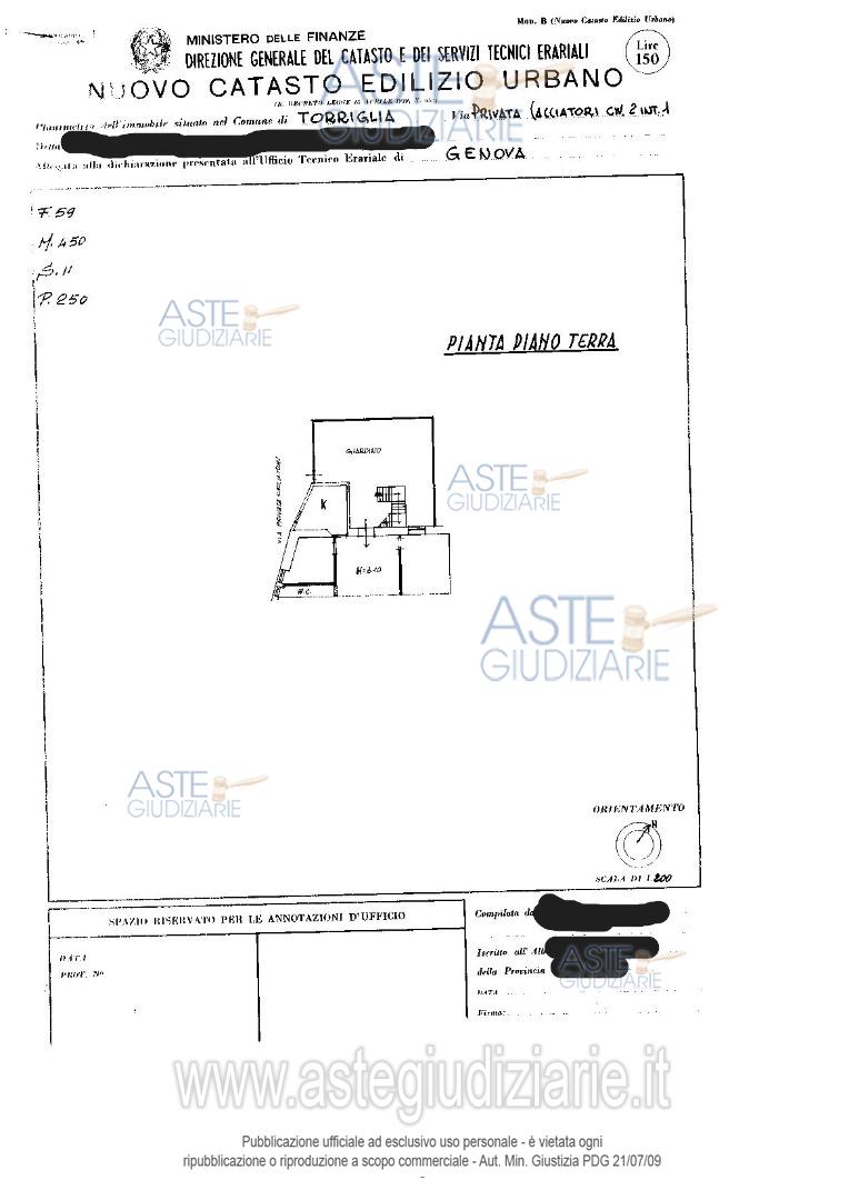 Planimetria del bene