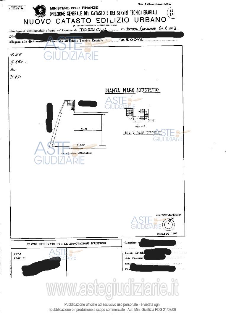 Planimetria del bene