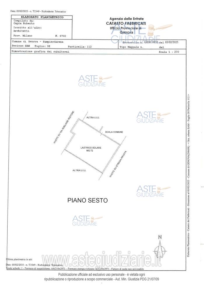 Planimetria del bene