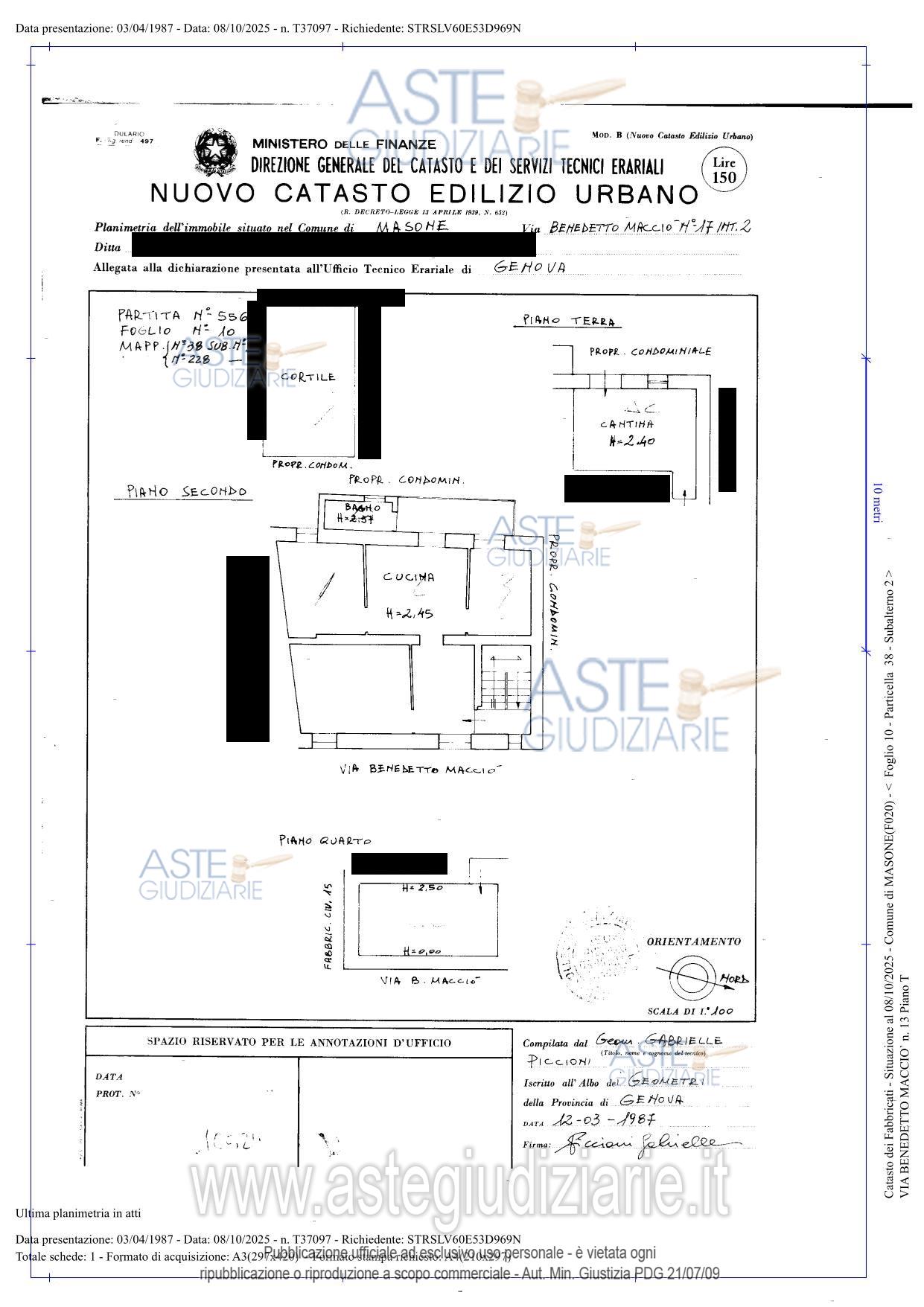 Planimetria del bene