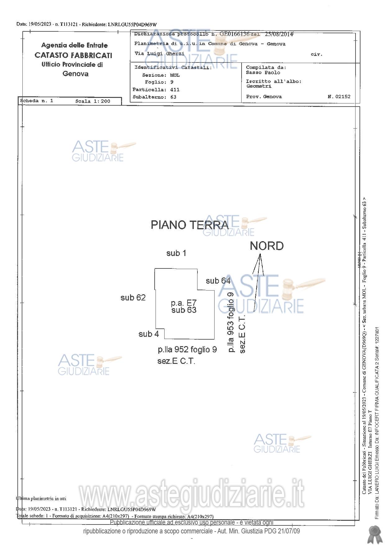 Planimetria del bene