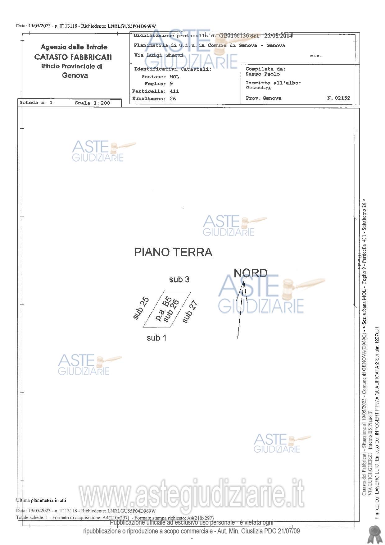 Planimetria del bene