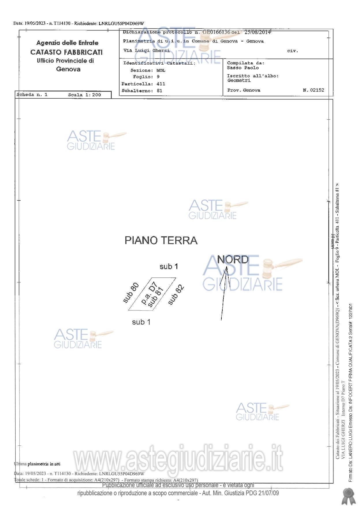 Planimetria del bene