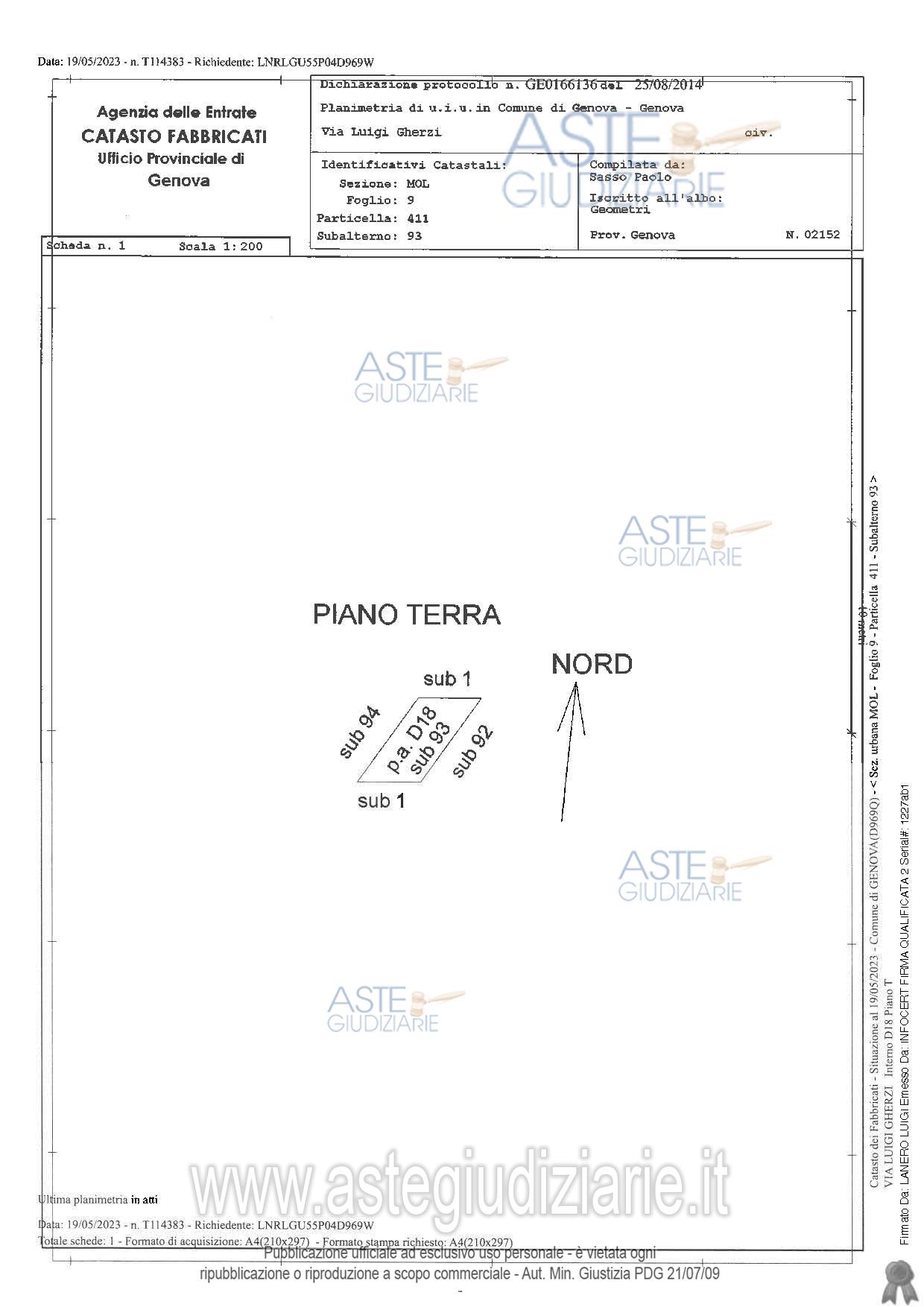 Planimetria del bene