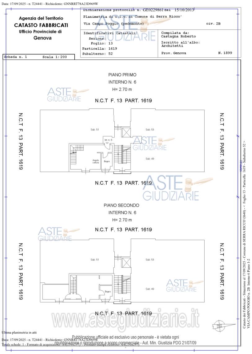 Planimetria del bene