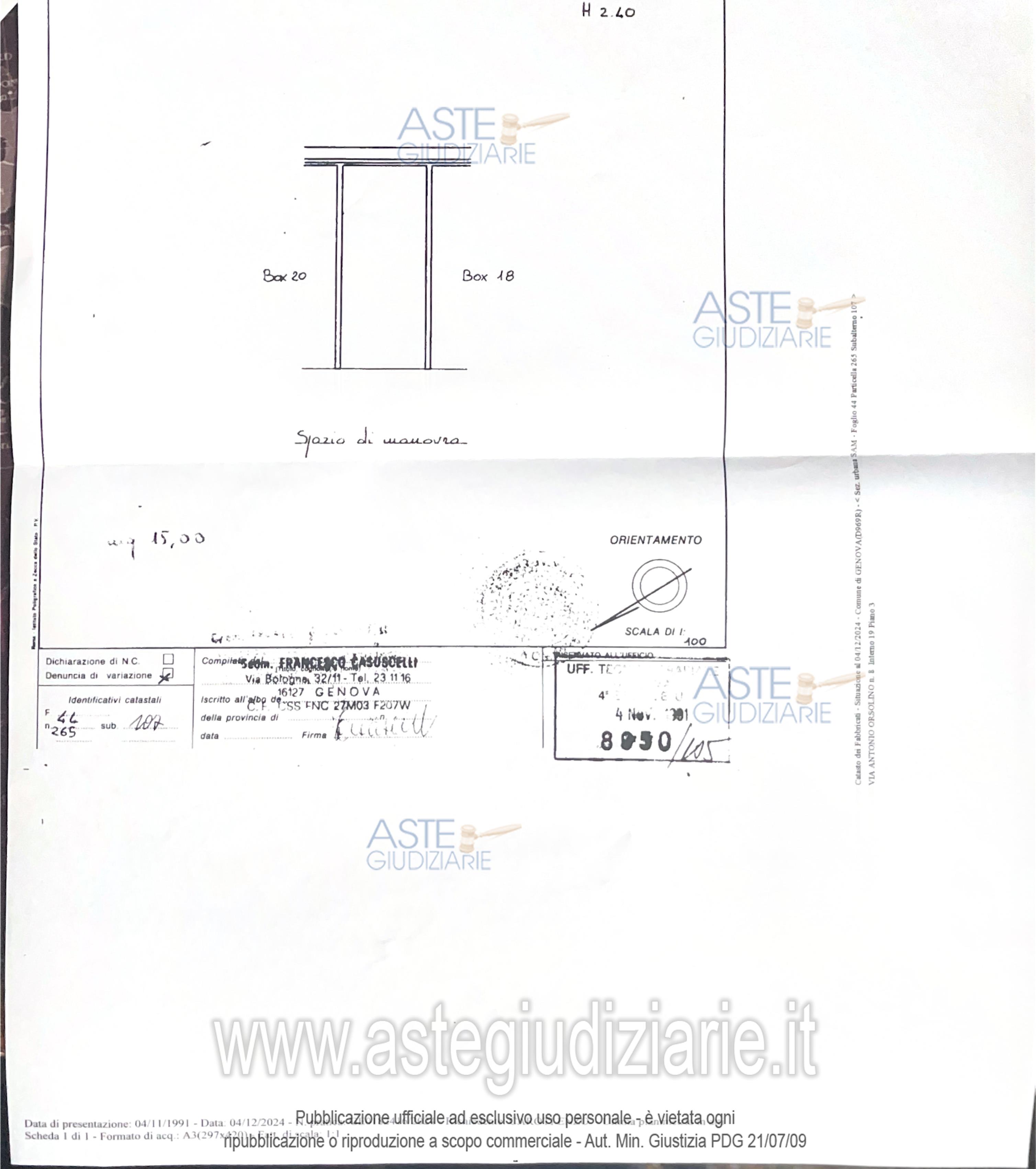 Planimetria del bene