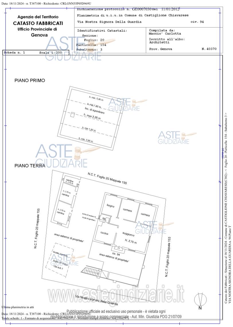 Planimetria del bene