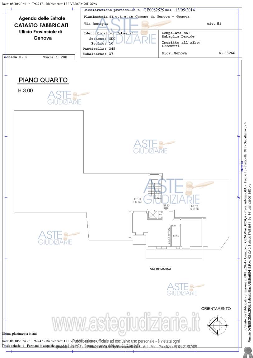 Planimetria del bene