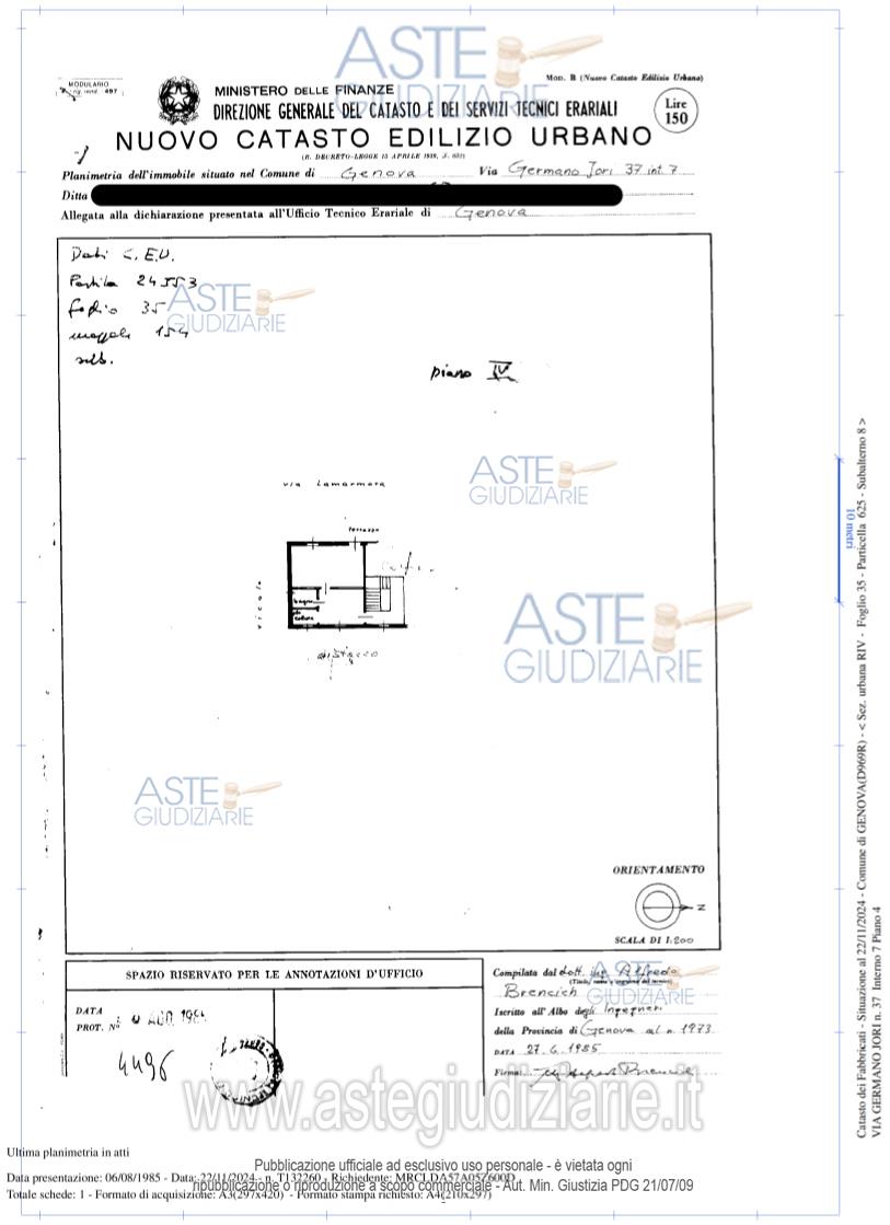 Planimetria del bene