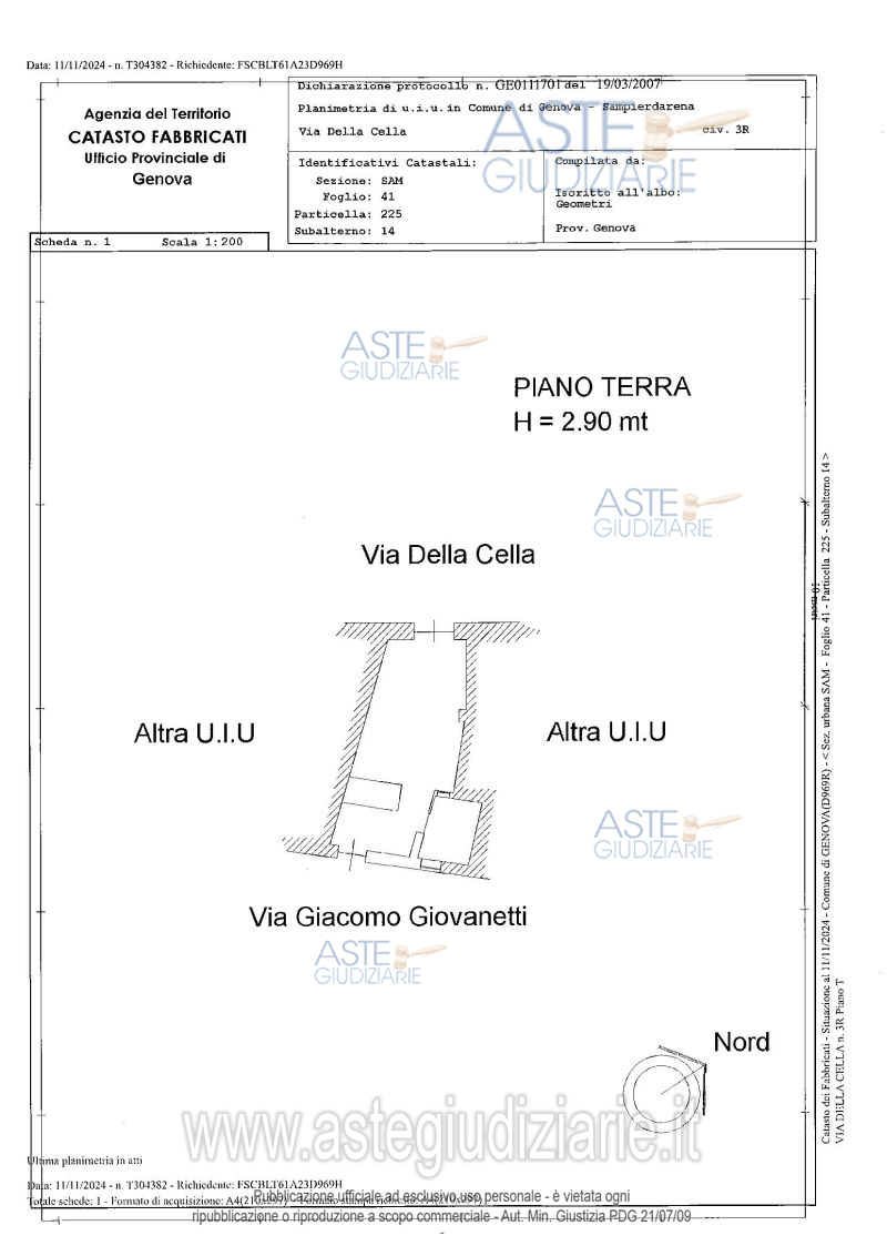Planimetria del bene