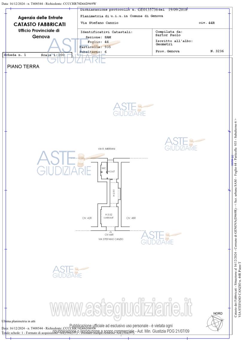 Planimetria del bene