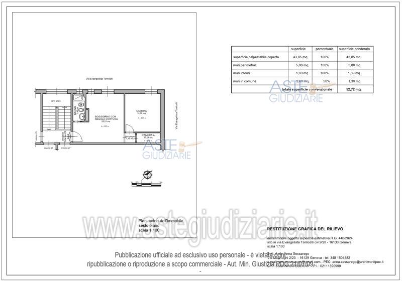 Planimetria del bene