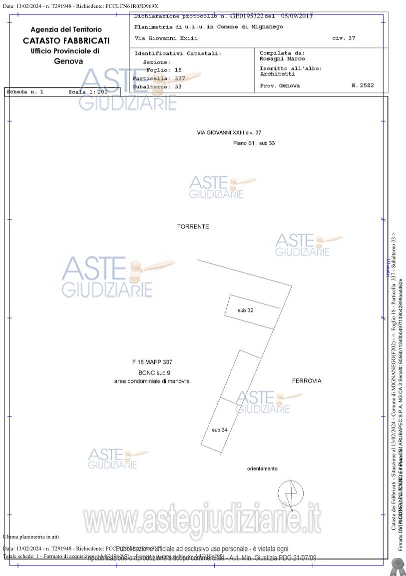 Planimetria del bene