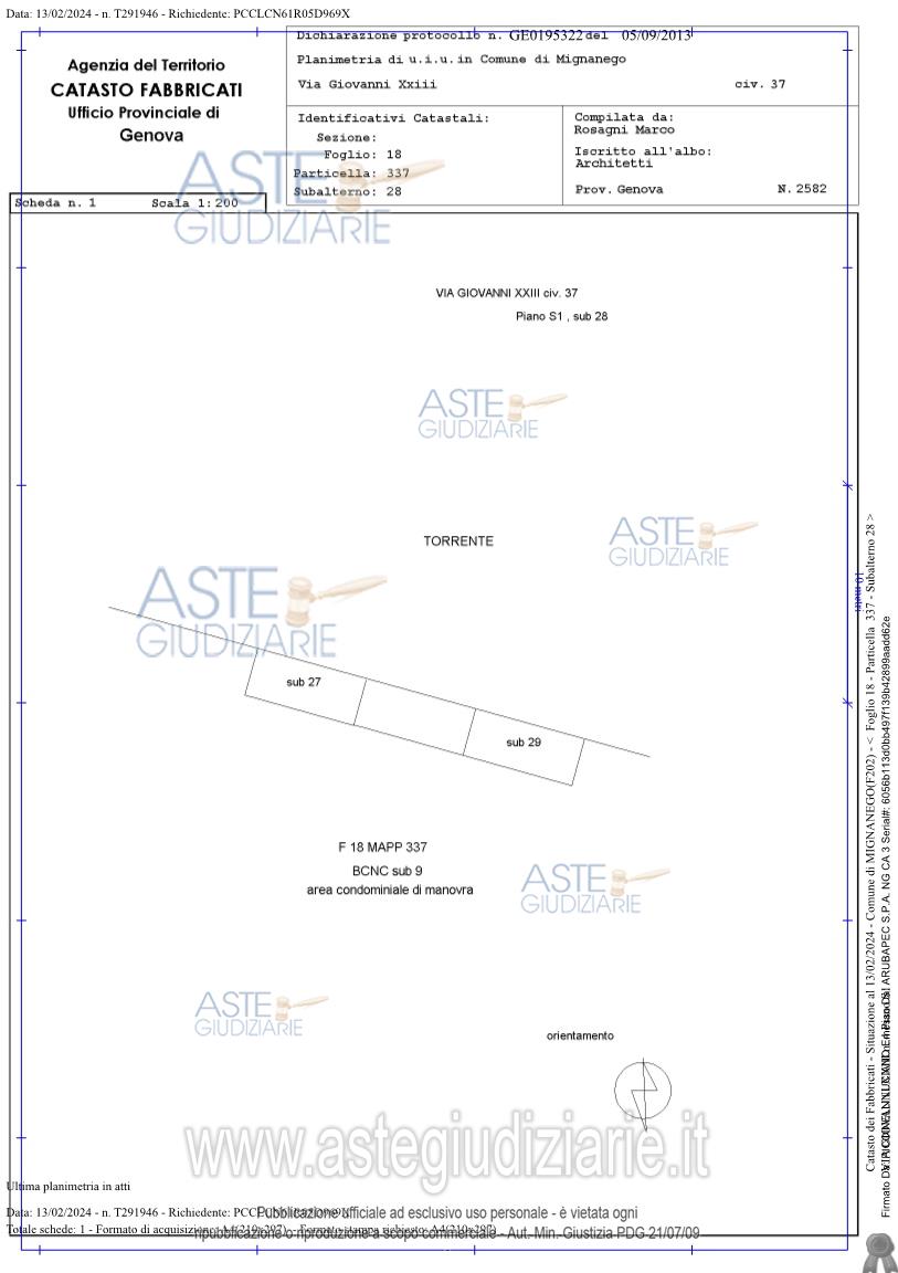 Planimetria del bene