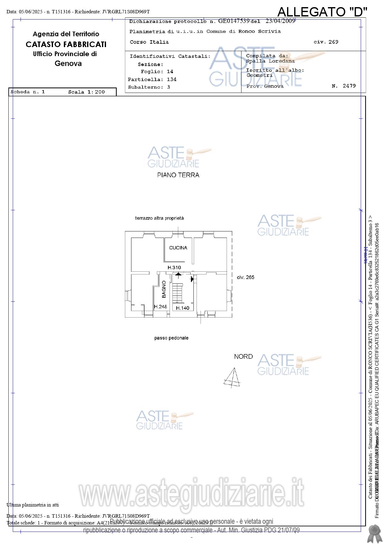 Planimetria del bene