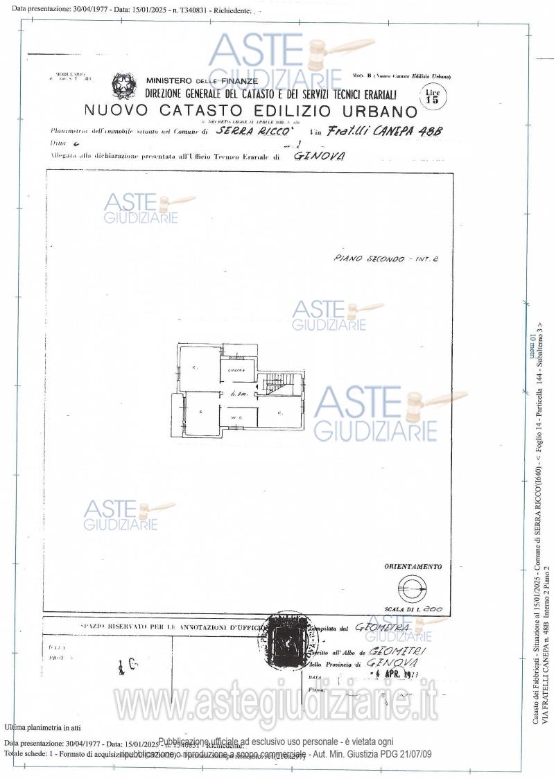 Planimetria del bene
