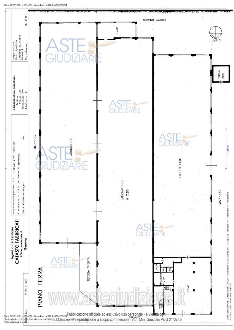 Planimetria del bene