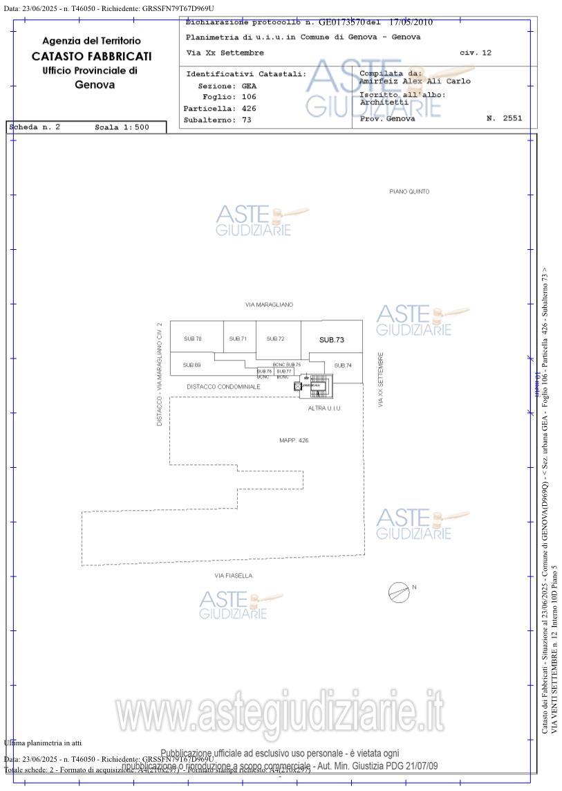 Planimetria del bene
