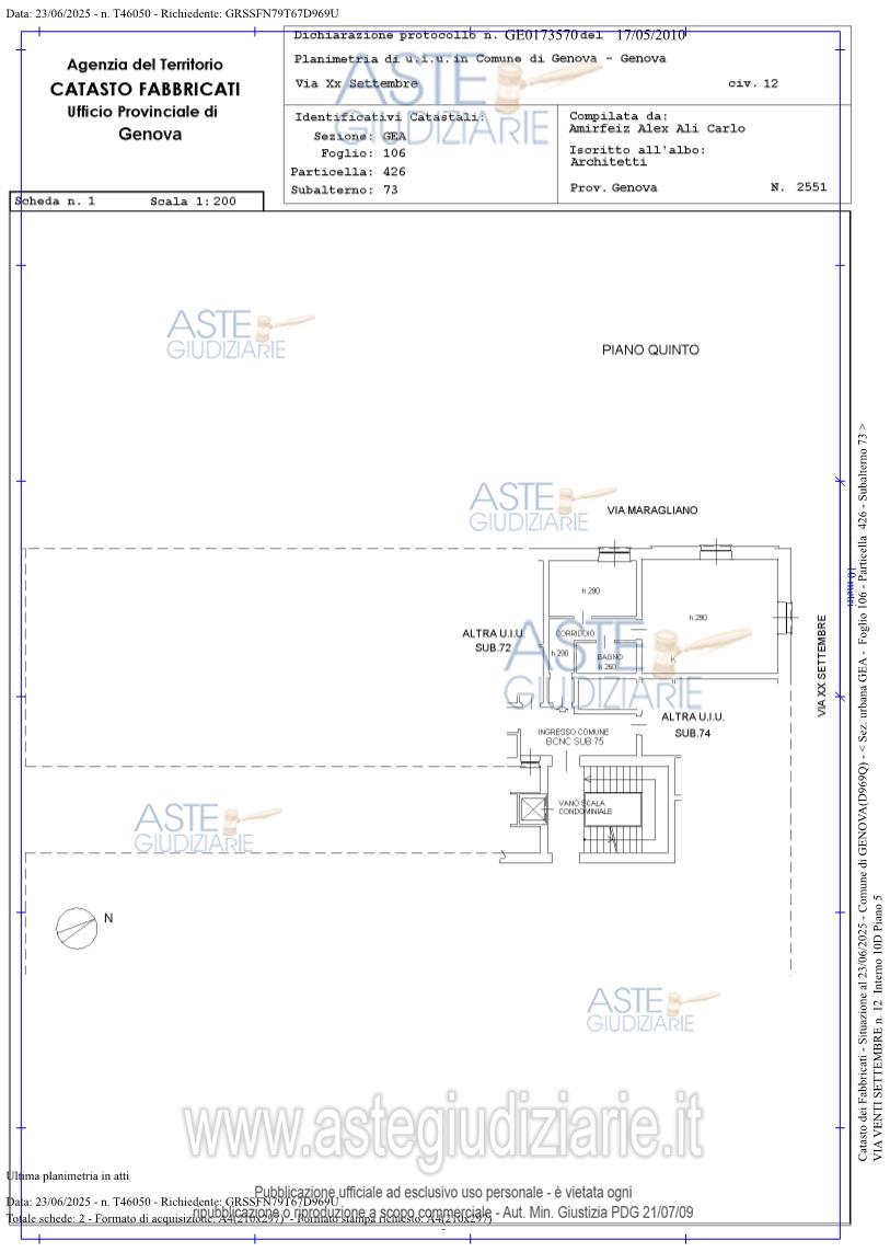 Planimetria del bene