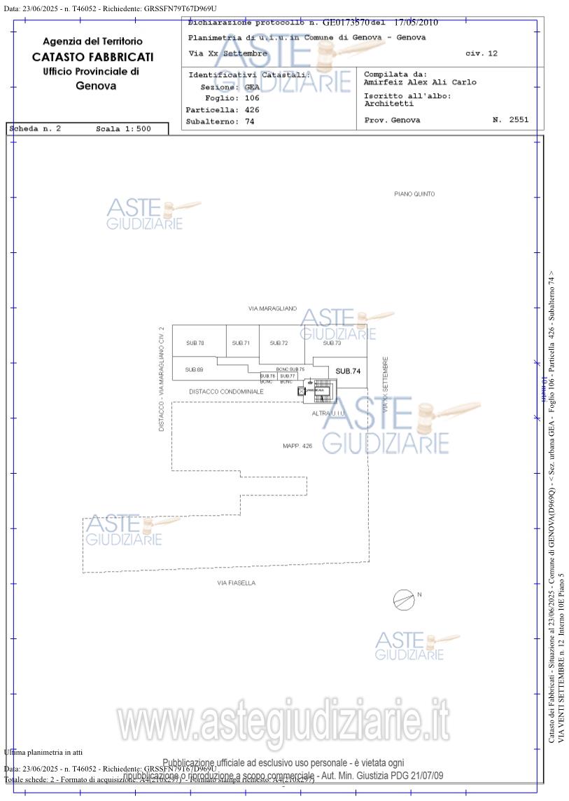 Planimetria del bene