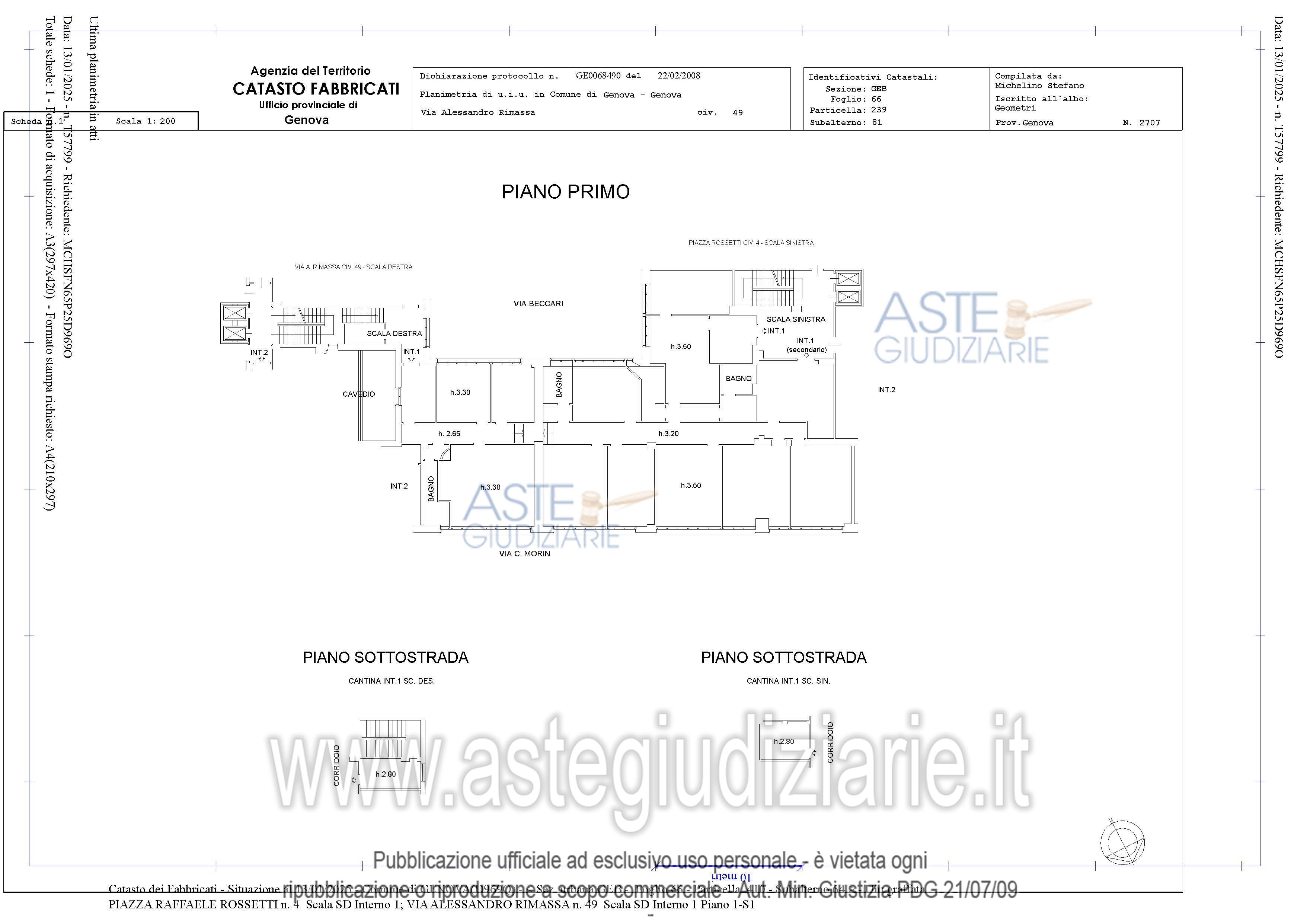 Planimetria del bene