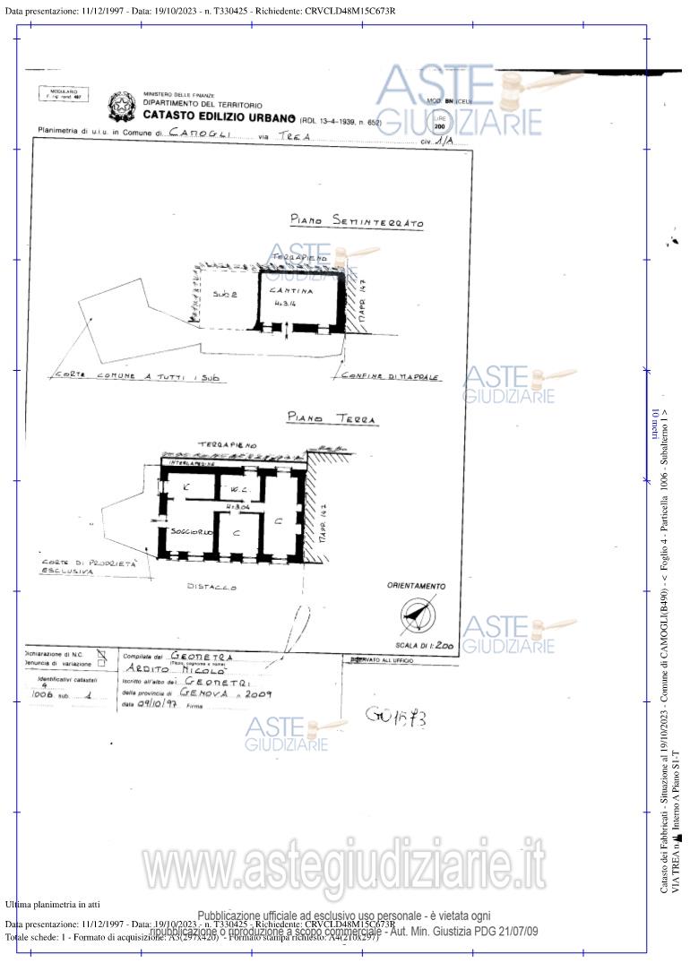 Planimetria del bene