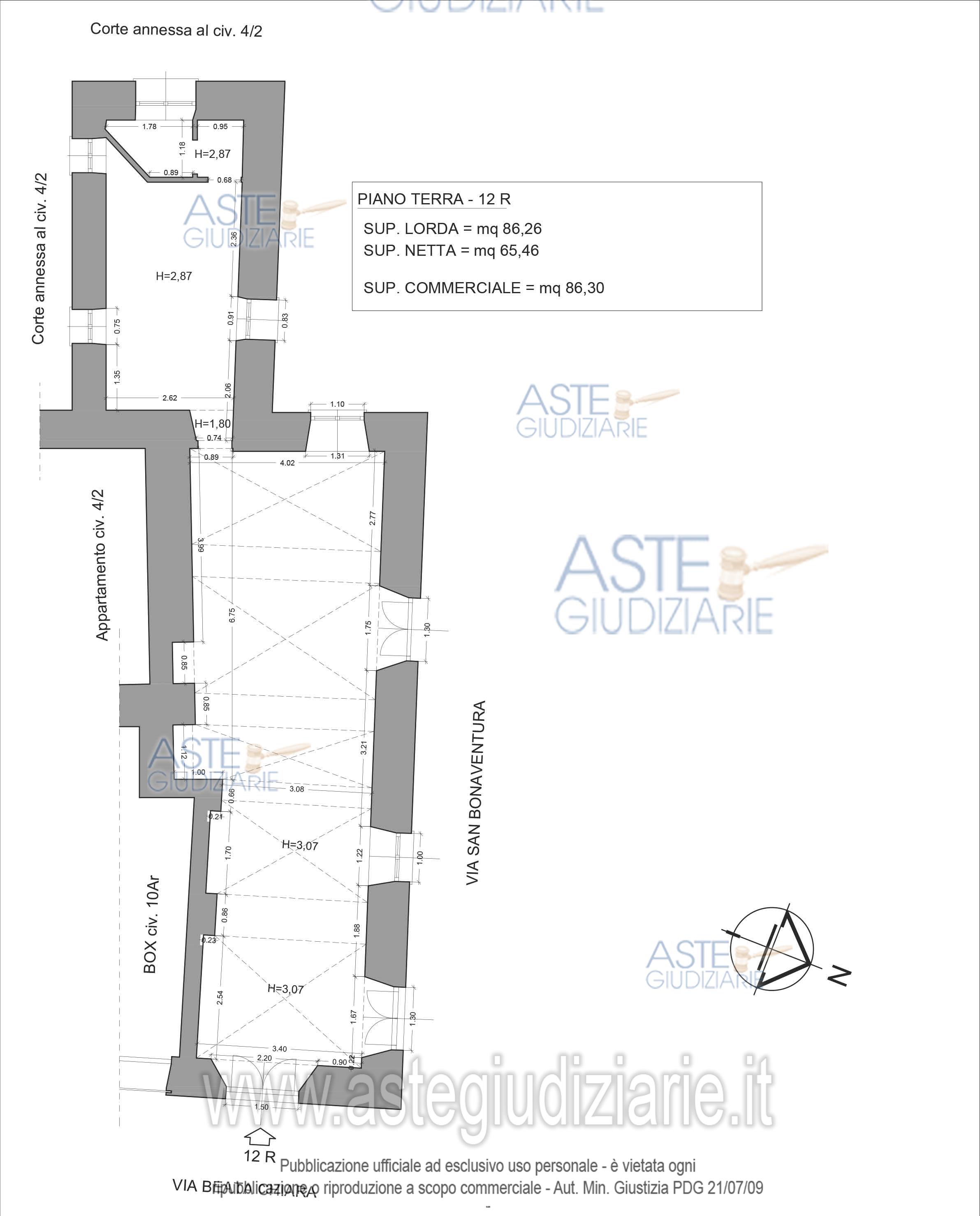 Planimetria del bene