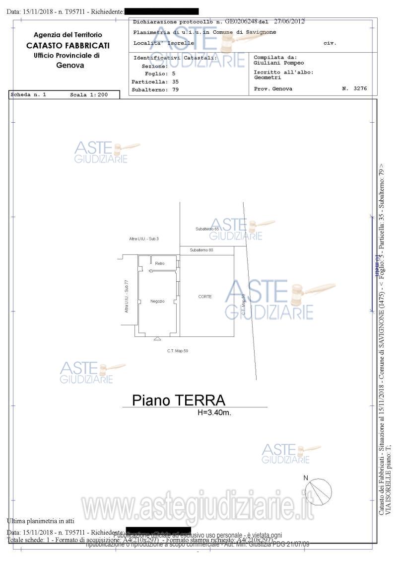 Planimetria del bene